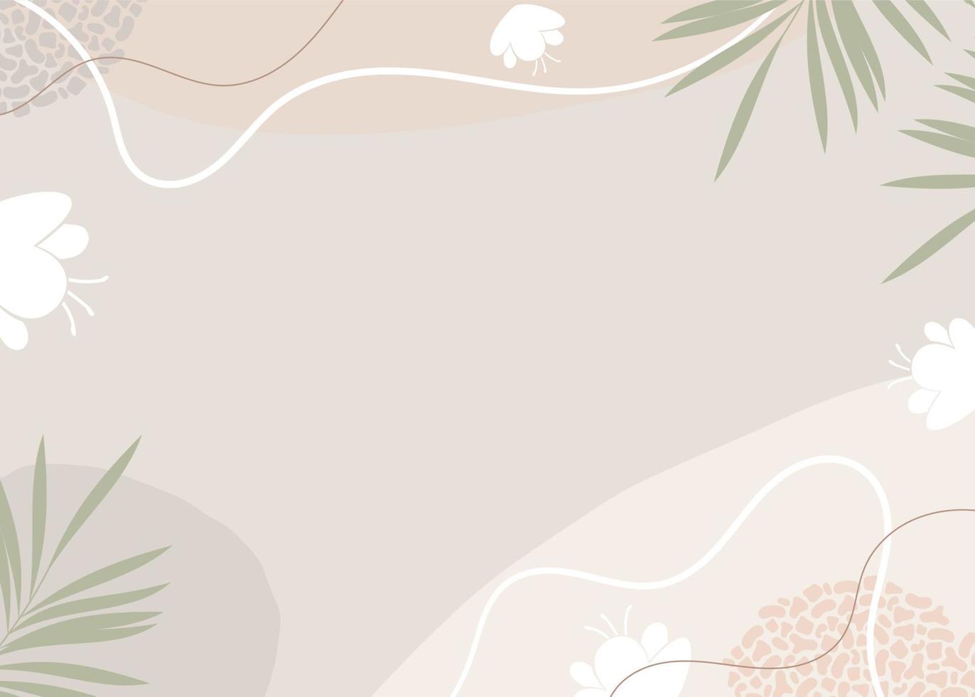 fashion style template with abstract shapes in pastel and plant colors. neutral background with minimalistic theme vector