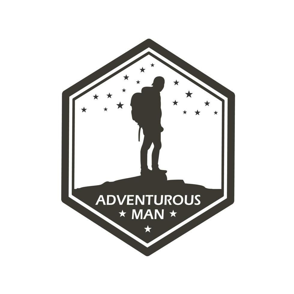 diseño de logotipo con tema de aventura vector