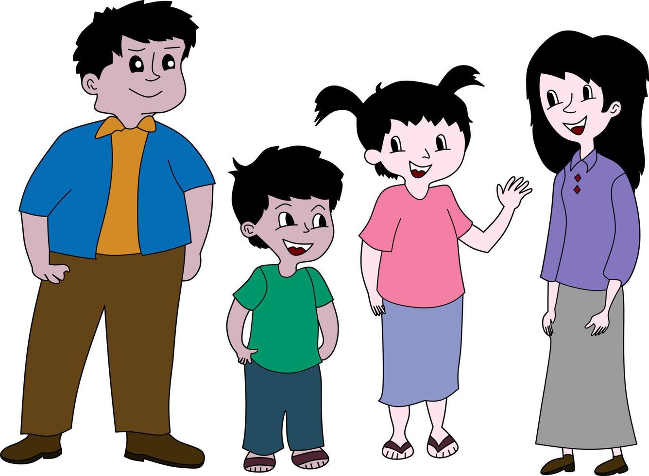 Cartoon character family vector