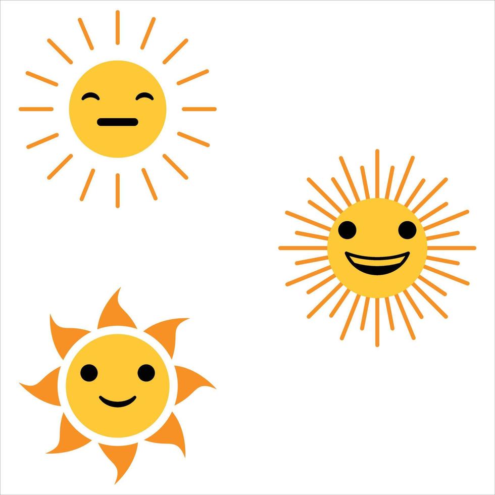 Sun with smiling face vector