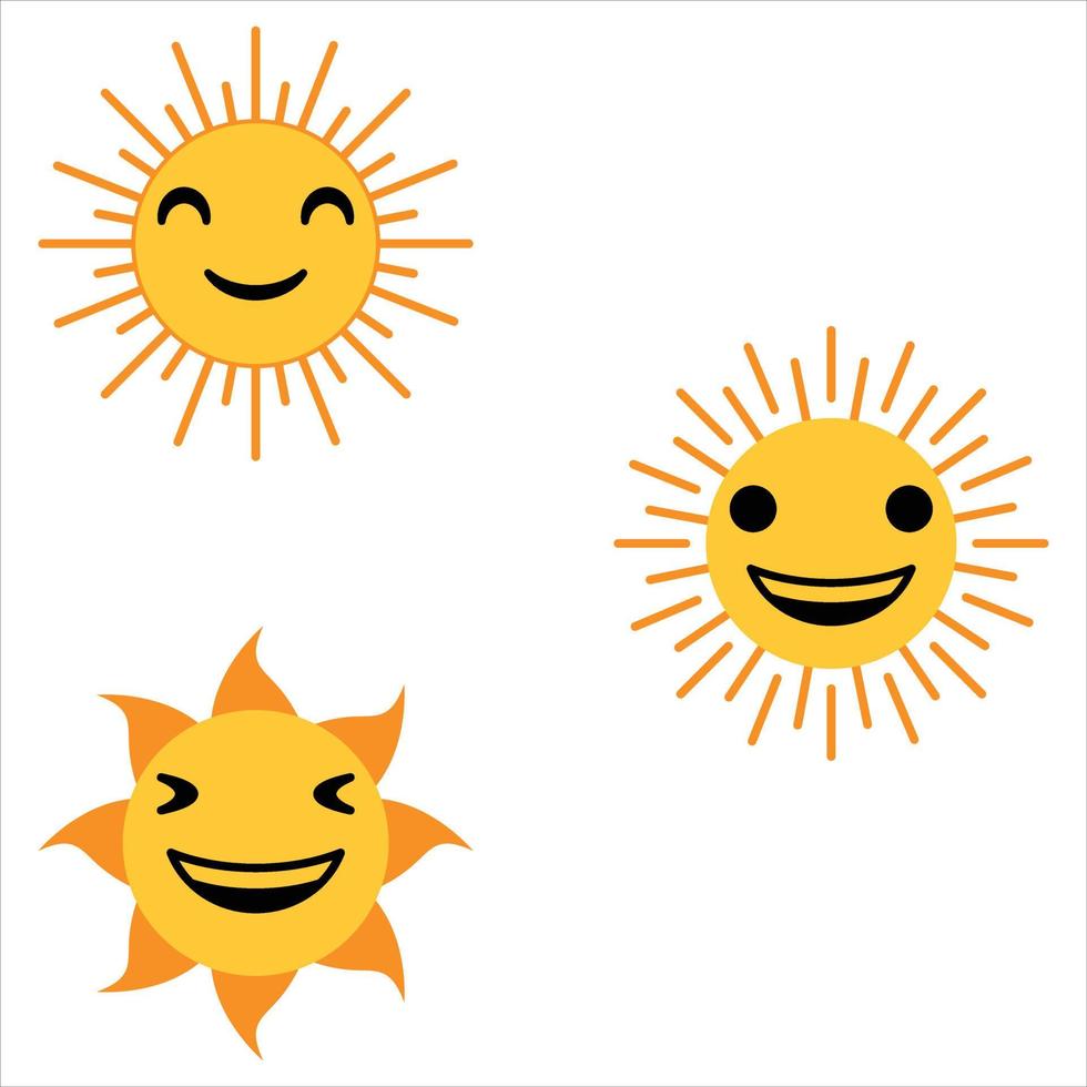 Sun with smiling face vector