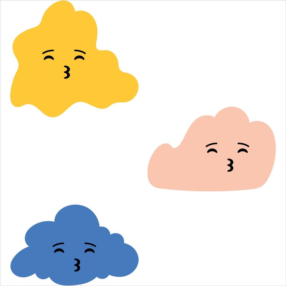 nube de cara sonriente vector