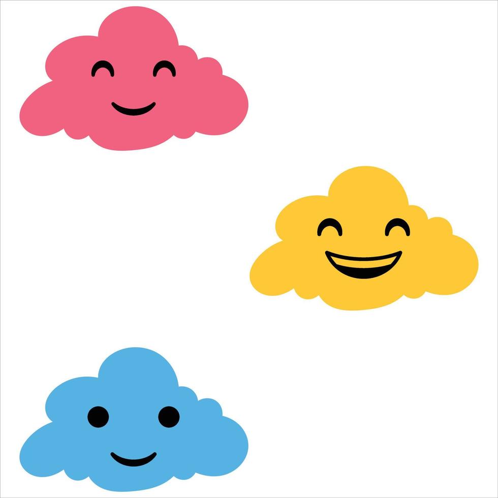 Smiling face Cloud vector