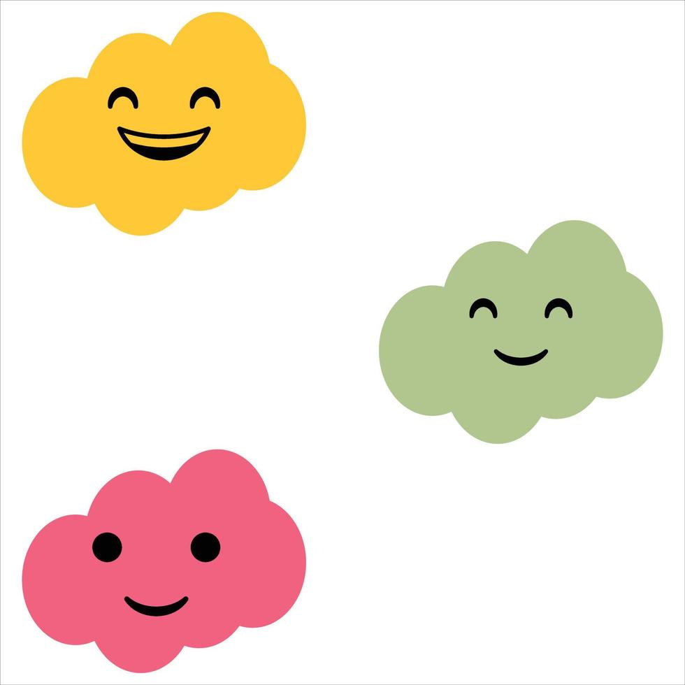 Smiling face Cloud vector