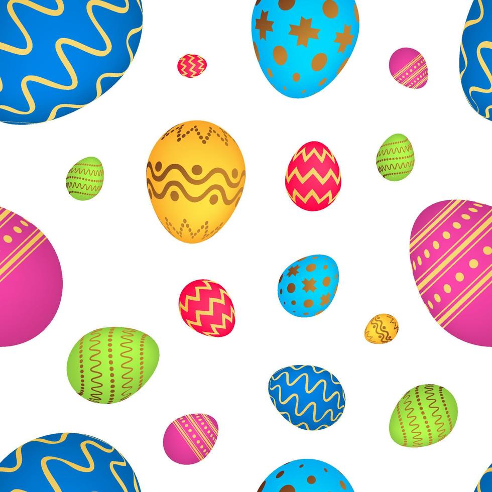 Seamless pattern with colorful Easter eggs. Vector illustration