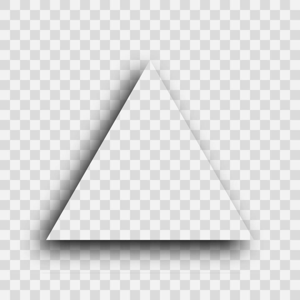 Dark transparent realistic shadow. Triangle shadow isolated on transparent background. Vector illustration.