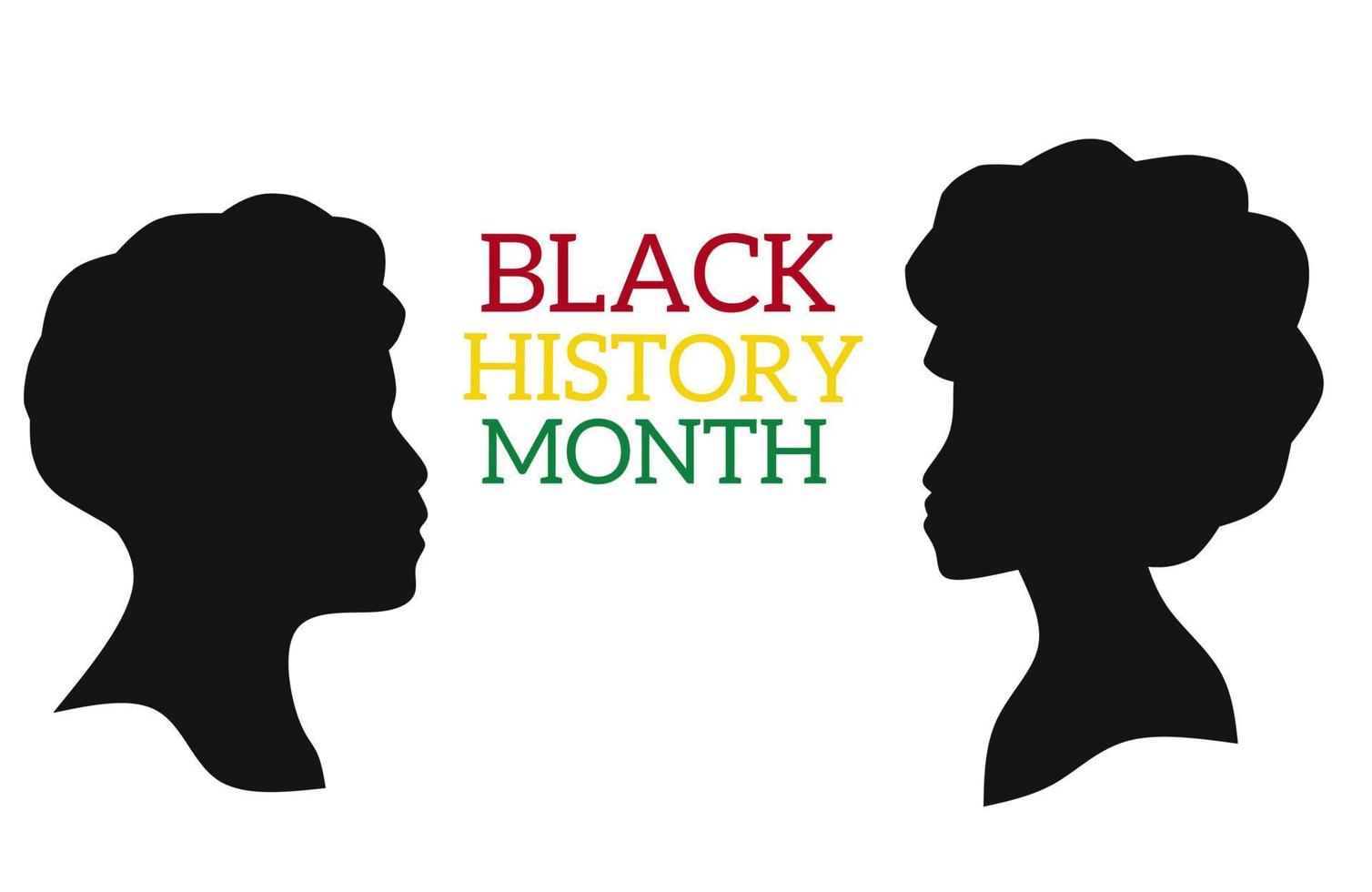 design black history month with silhouettes of African women and men vector