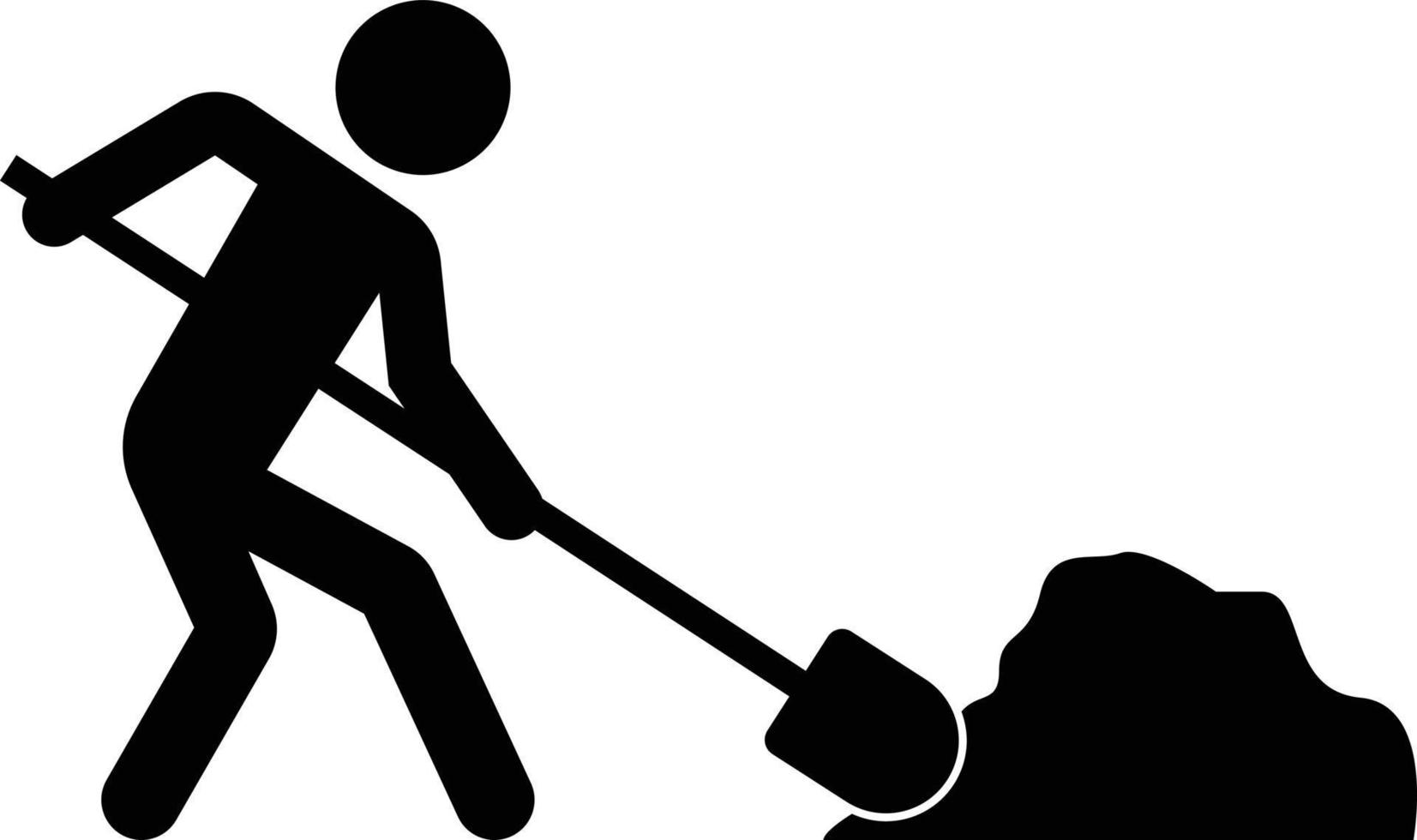 Man at Work or Labor Icon for Road works and Construction vector