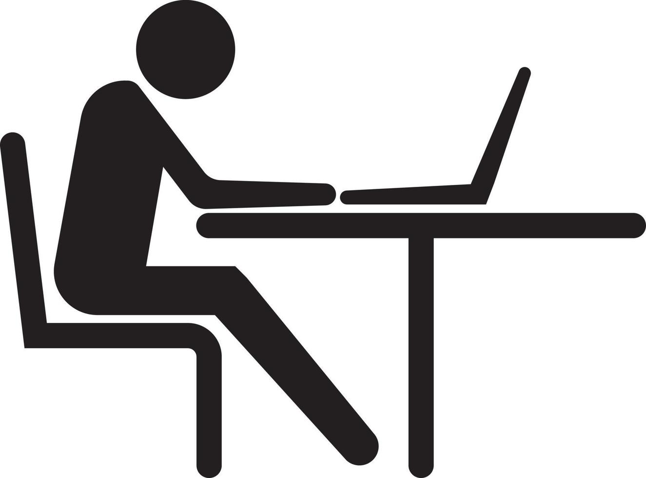 Business Person Working Online on a Laptop Icon vector