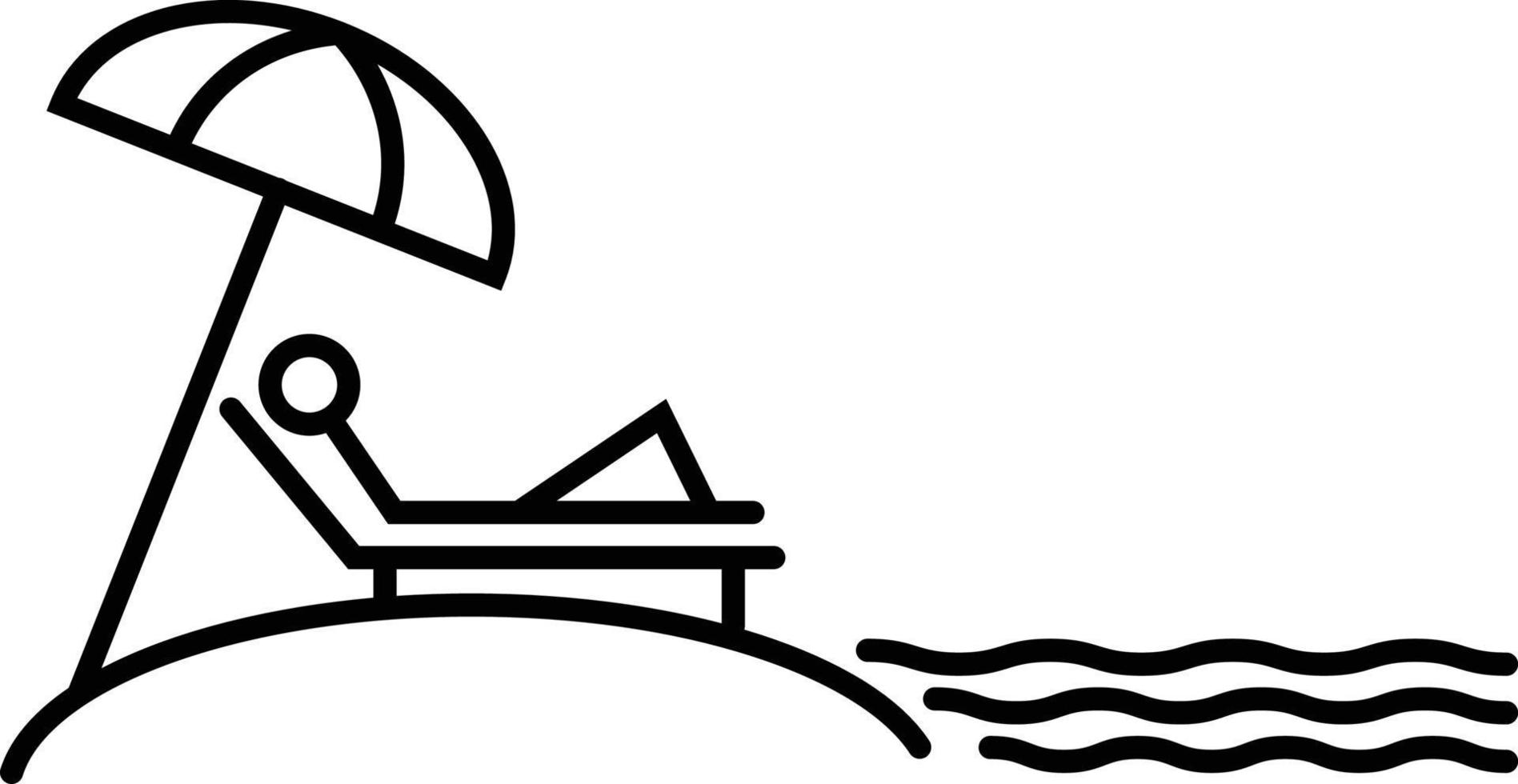 Simple Line, Outline Beach Icon vector