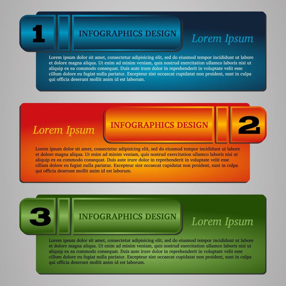 Vector illustration infographic template with step. Colorful bookmarks and banners for text.