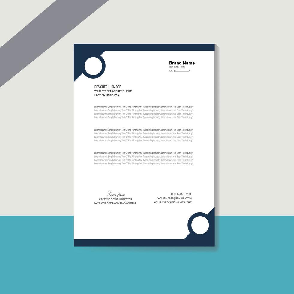 letterhead flyer corporate official minimal creative abstract professional informative newsletter magazine poster brochure design with logo vector