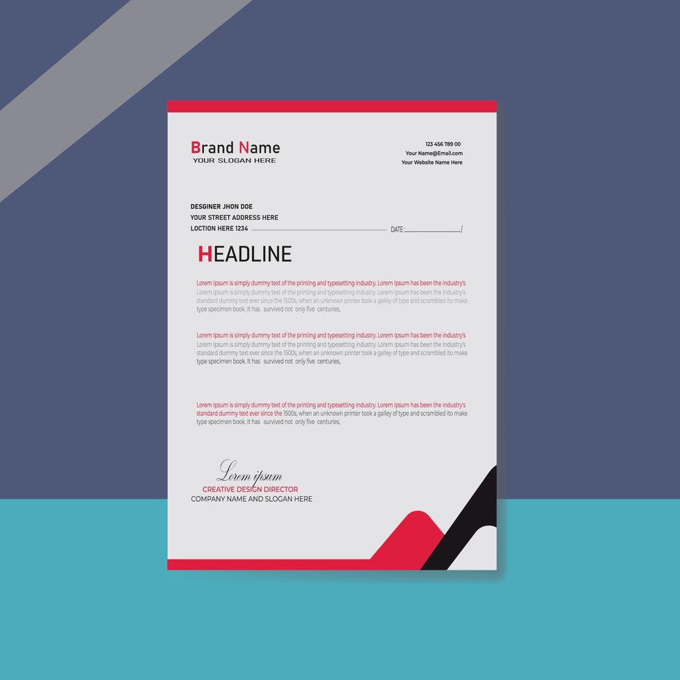 letterhead flyer corporate official minimal creative abstract professional informative newsletter magazine poster brochure design with logo vector