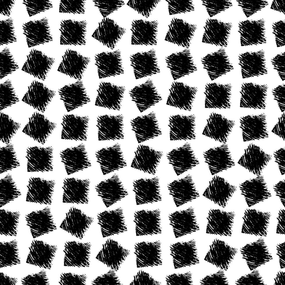 Seamless Pattern with hand drawn black scribble Smear. Abstract grunge texture. Vector illustration