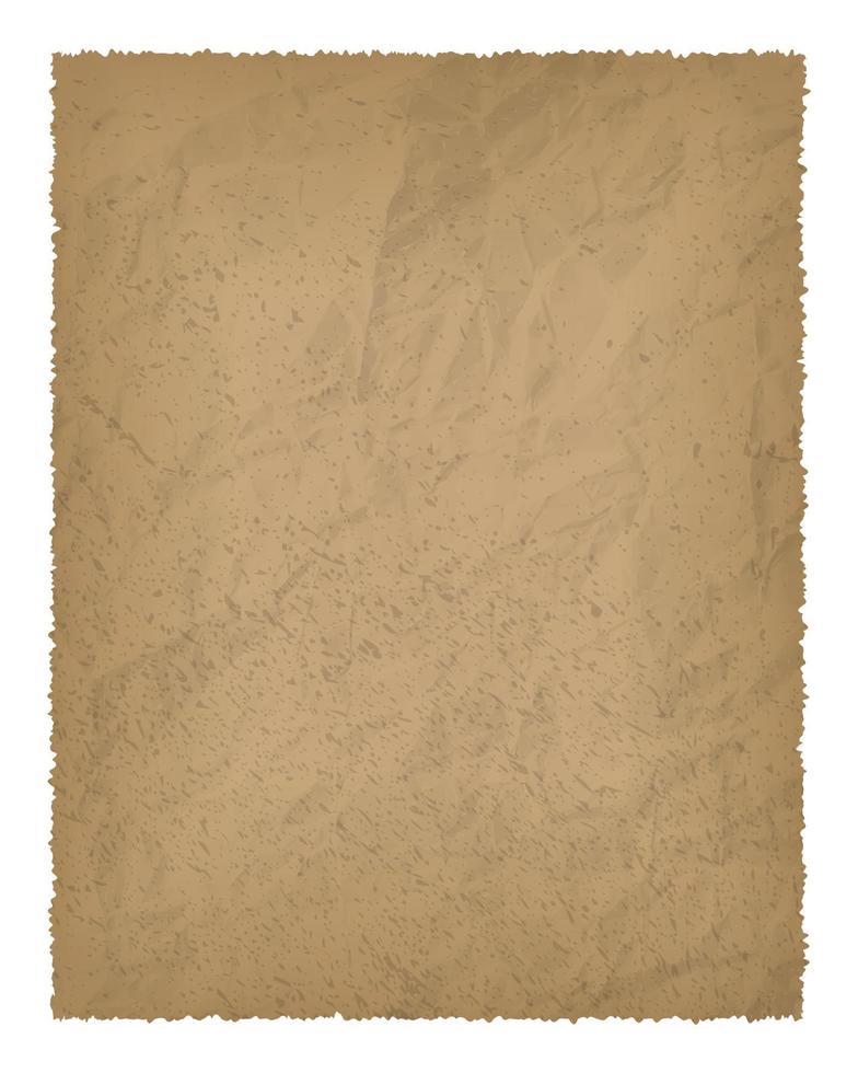 Old paper with burnt edges isolated on white background with place for your text. Vector illustration
