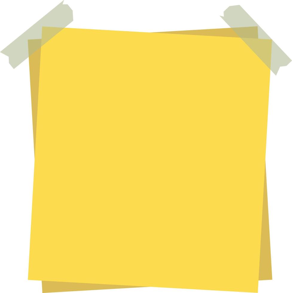 Yellow reminder with adhesive tape vector