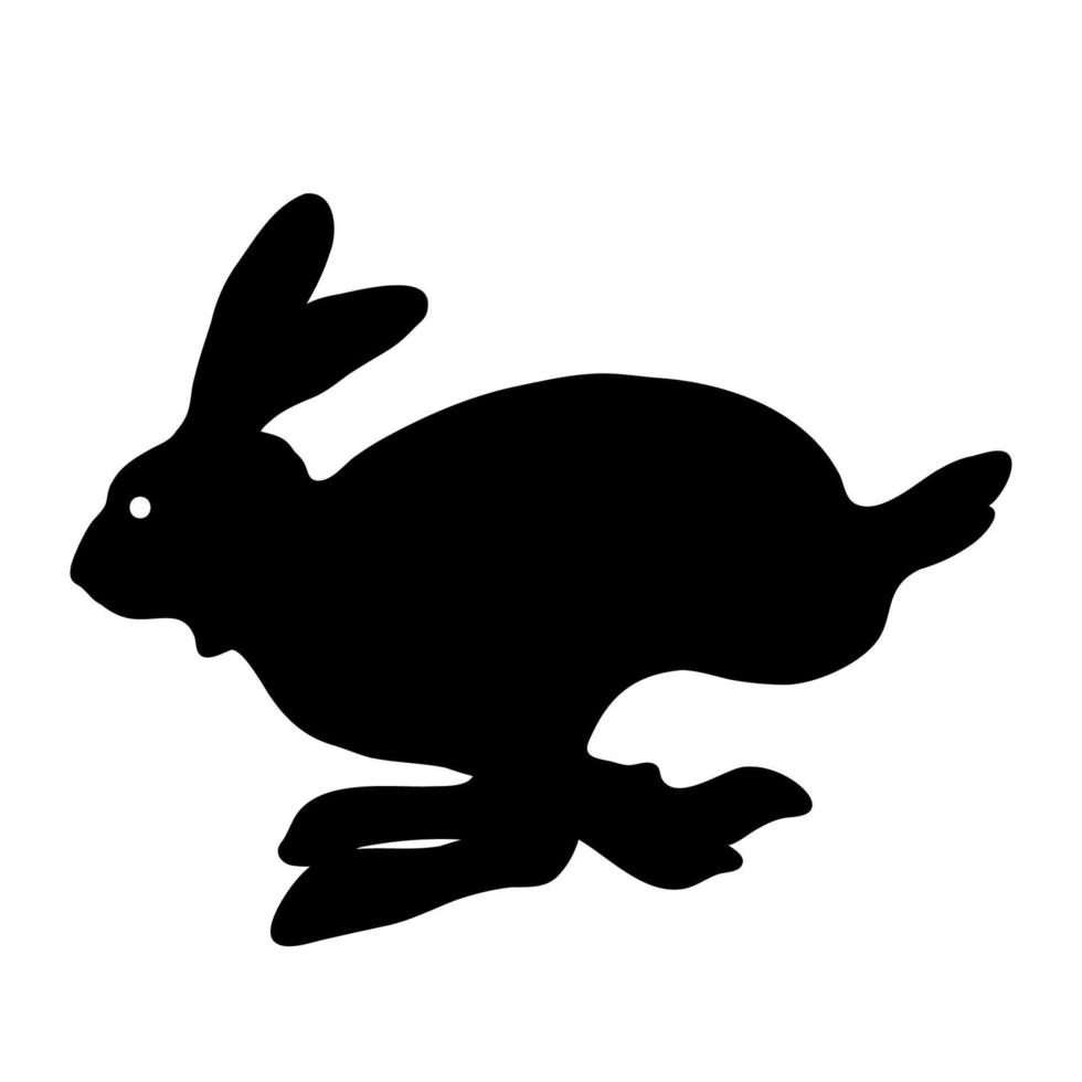 Vector silhouette of rabbit, symbol of Chinese New Year 2023.