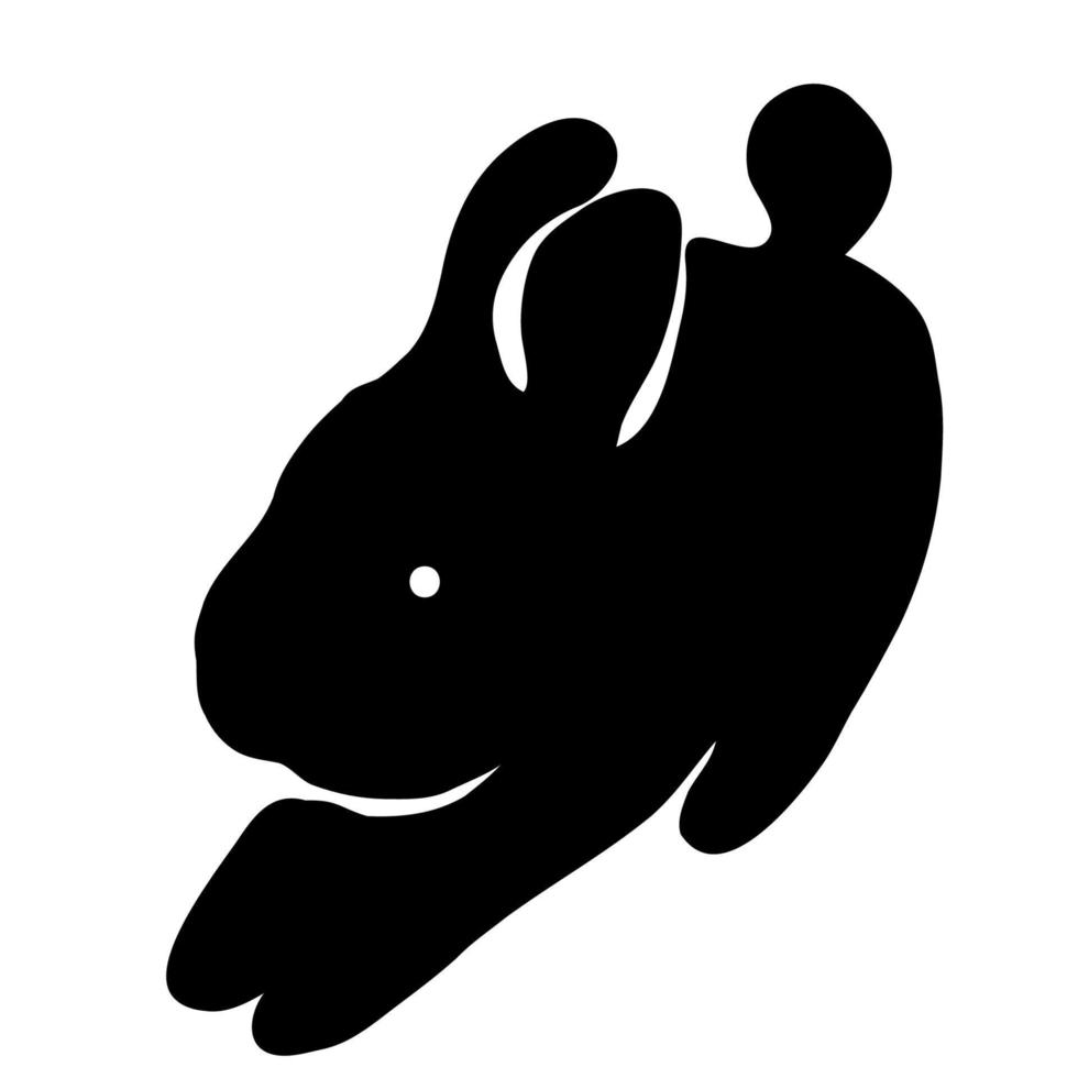 Vector silhouette of rabbit, symbol of Chinese New Year 2023.