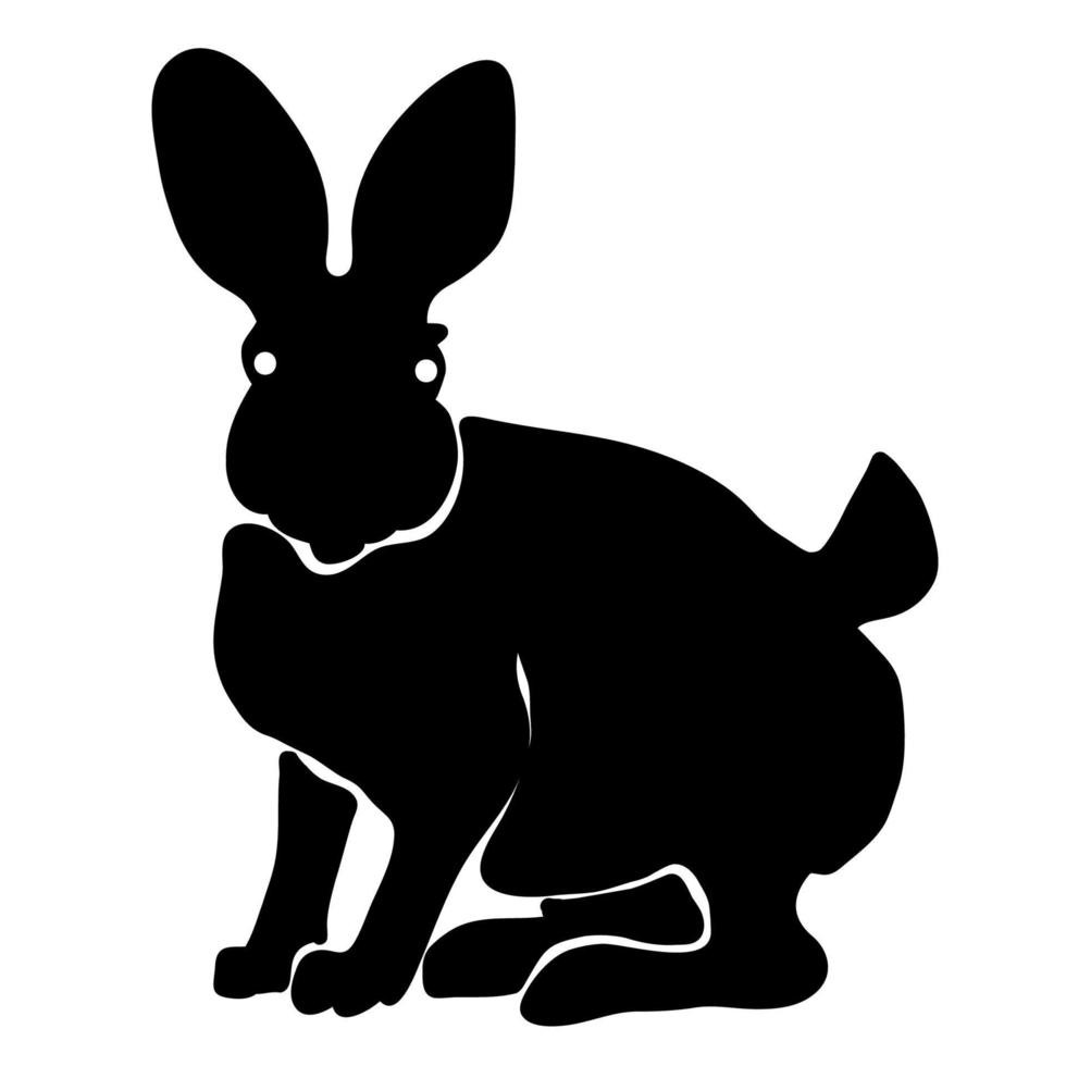 Vector silhouette of rabbit, symbol of Chinese New Year 2023.