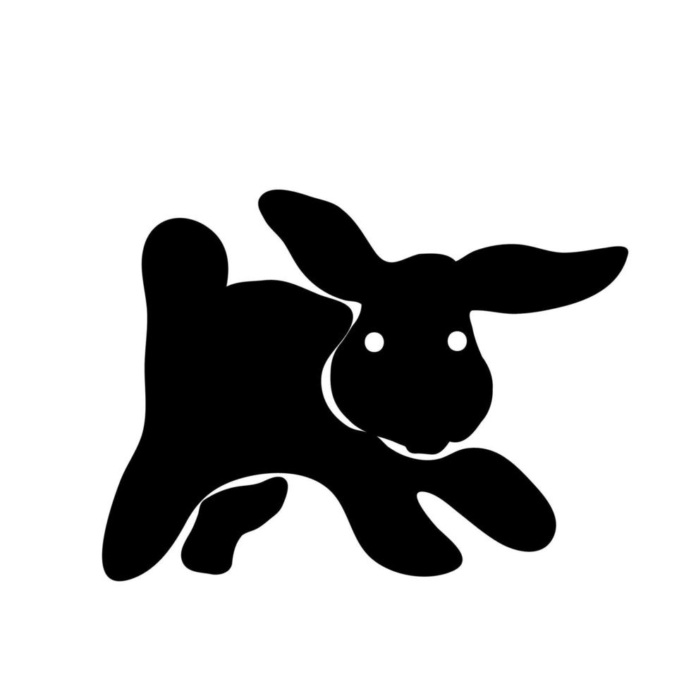 Vector silhouette of rabbit, symbol of Chinese New Year 2023.