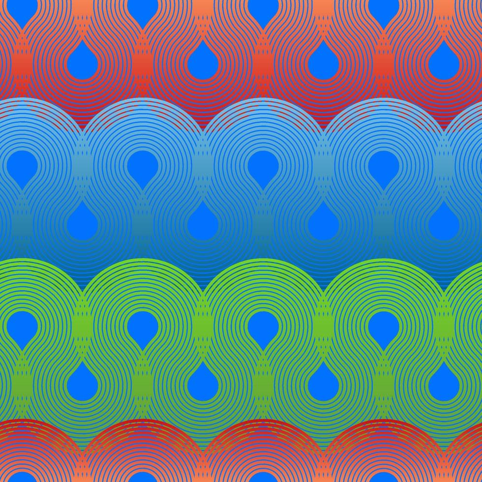 Vector Background with Geometric Rounded Striped Line. Seamless Pattern.