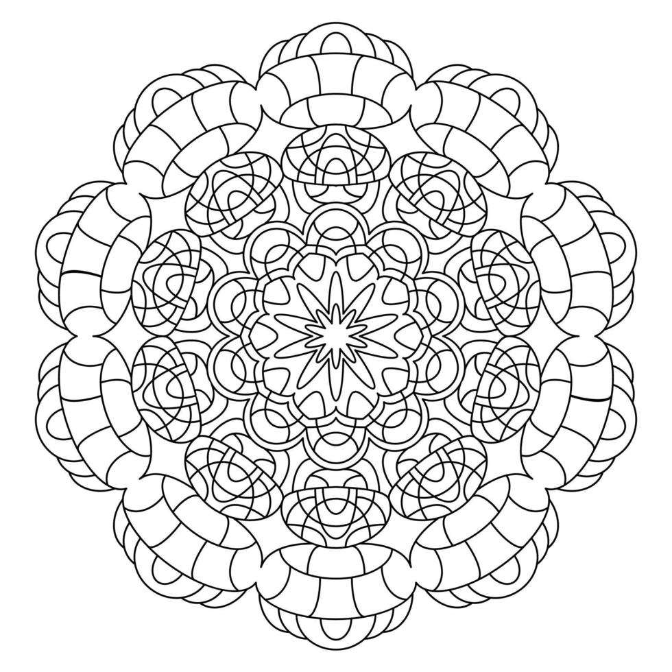 Black and White Vector Mandala. Mandala vector for art, coloring book, zendoodle. Circle Abstract Object Isolated On White Background.