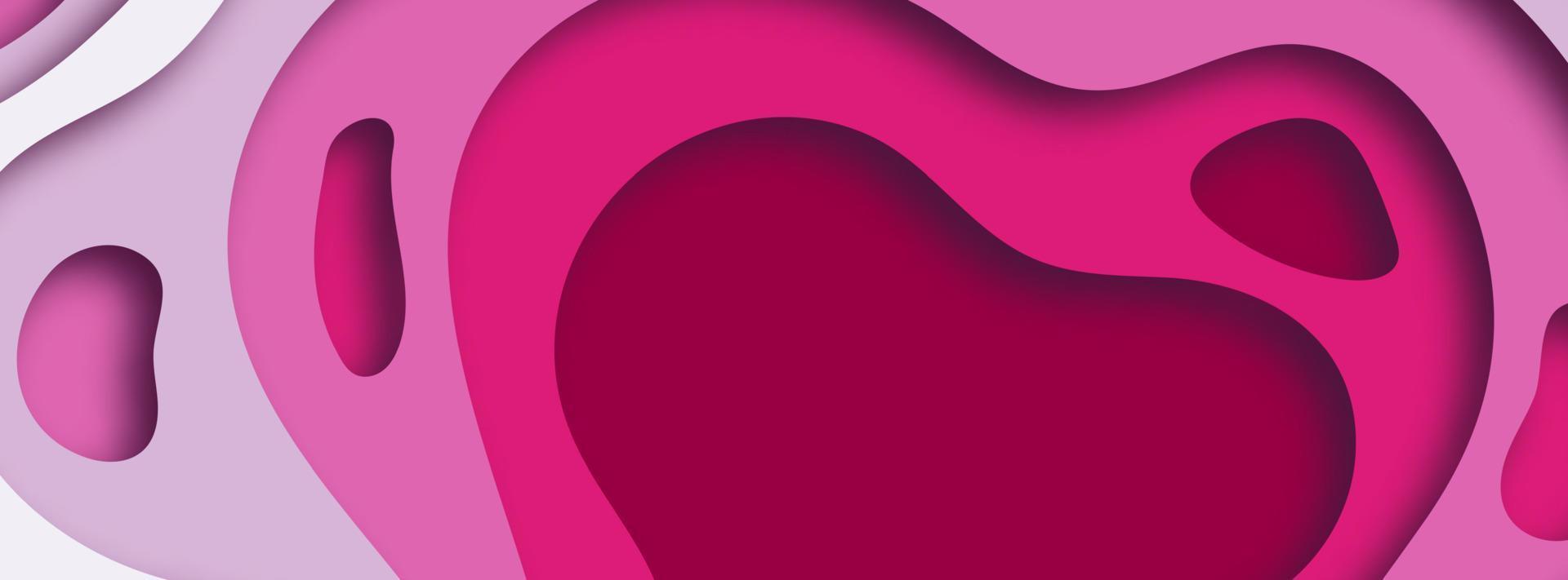 Abstract Background with Pink Paper Cut shapes banner design. Vector illustration.