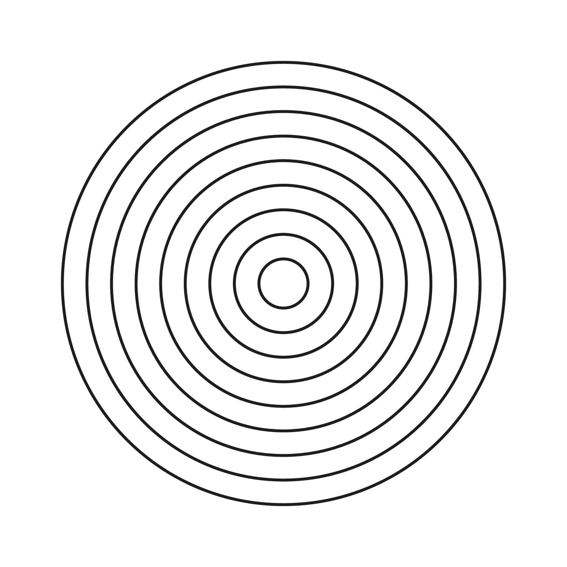 Polar grid of 8 concentric circles. Circle diagram divided on segments
