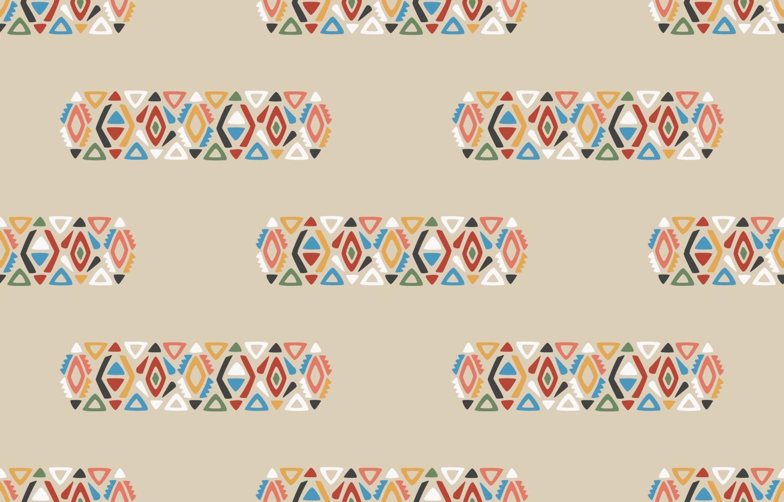 patrón sin costuras ikat. Fondo de bordado tradicional indio africano tribal geométrico vectorial. moda bohemia. tela étnica alfombra batik ornamento chevron textil decoración papel pintado vector