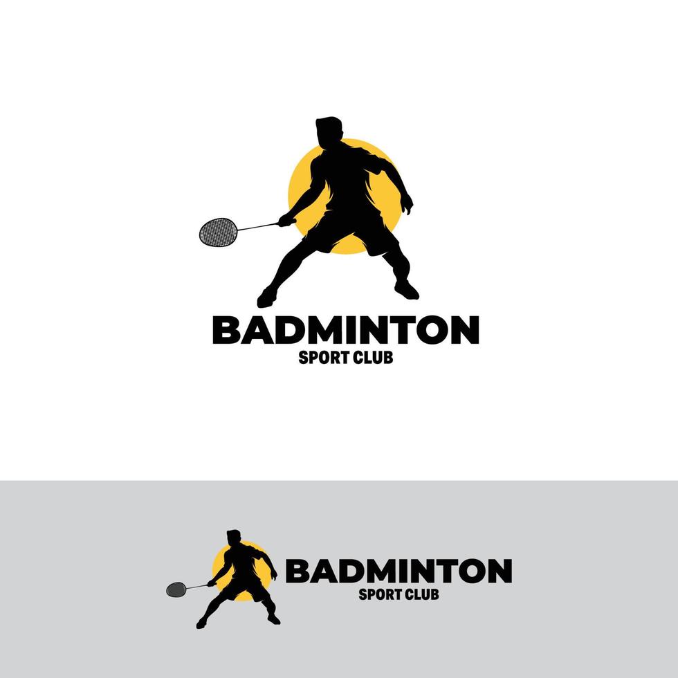 plantilla de diseño de logotipo de jugador de bádminton vector