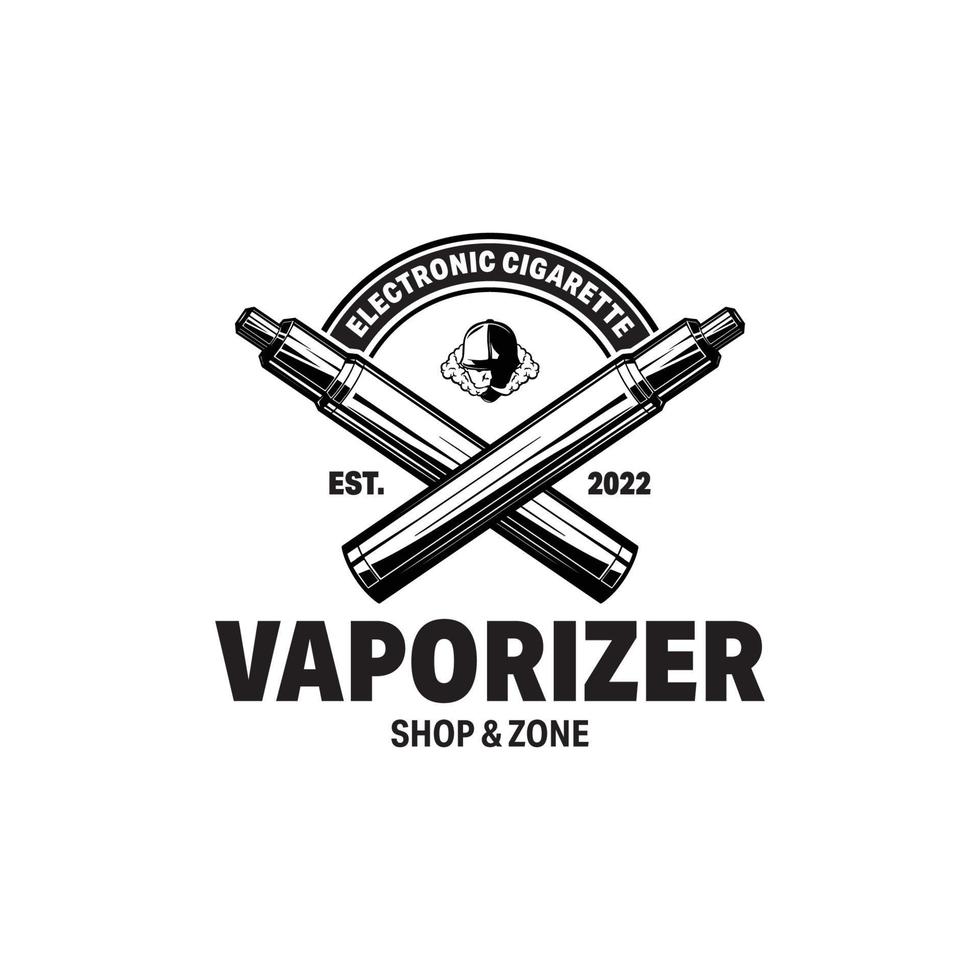 logotipo de vapor. plantilla de diseño de logotipo de cigarrillos electrónicos para fumadores vector