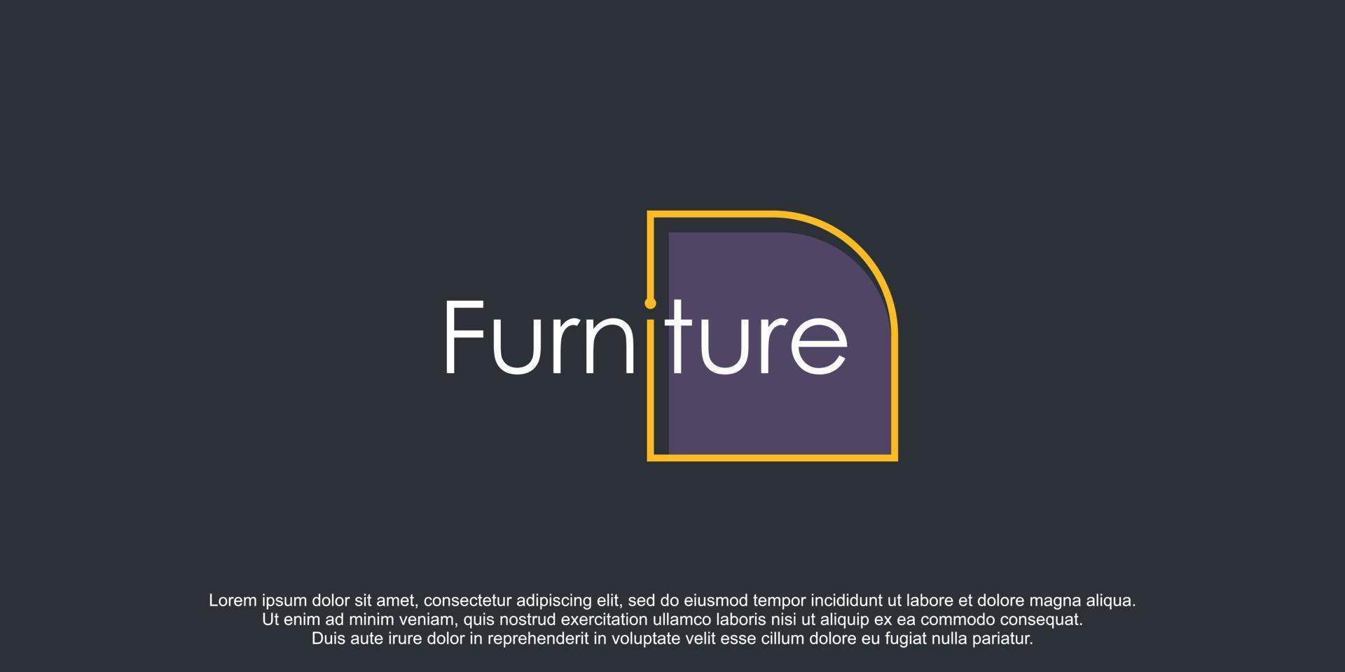 Furniture logo with creative design icon premium vector