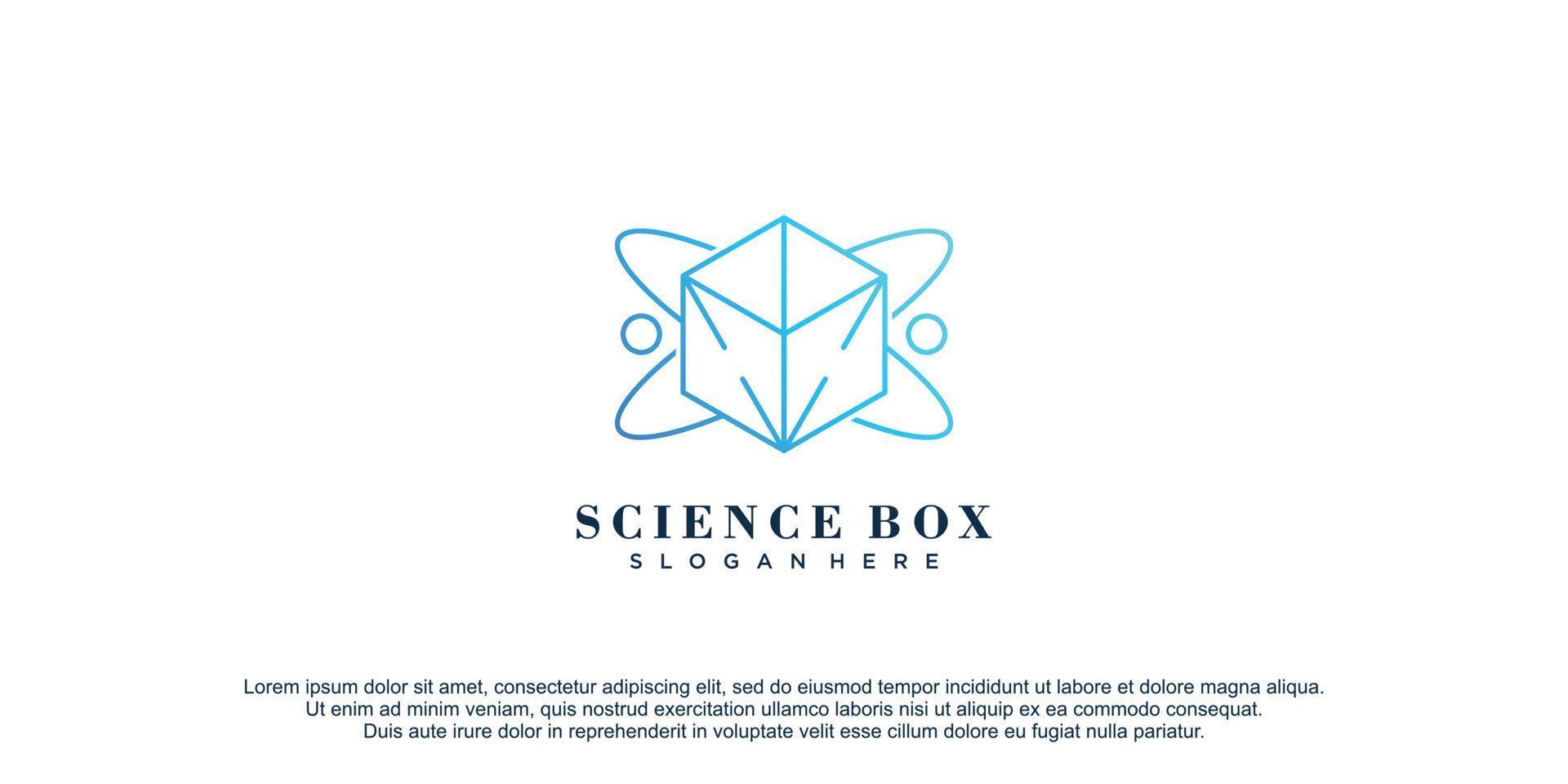 Science box with creative unique concept design vector icon illustration