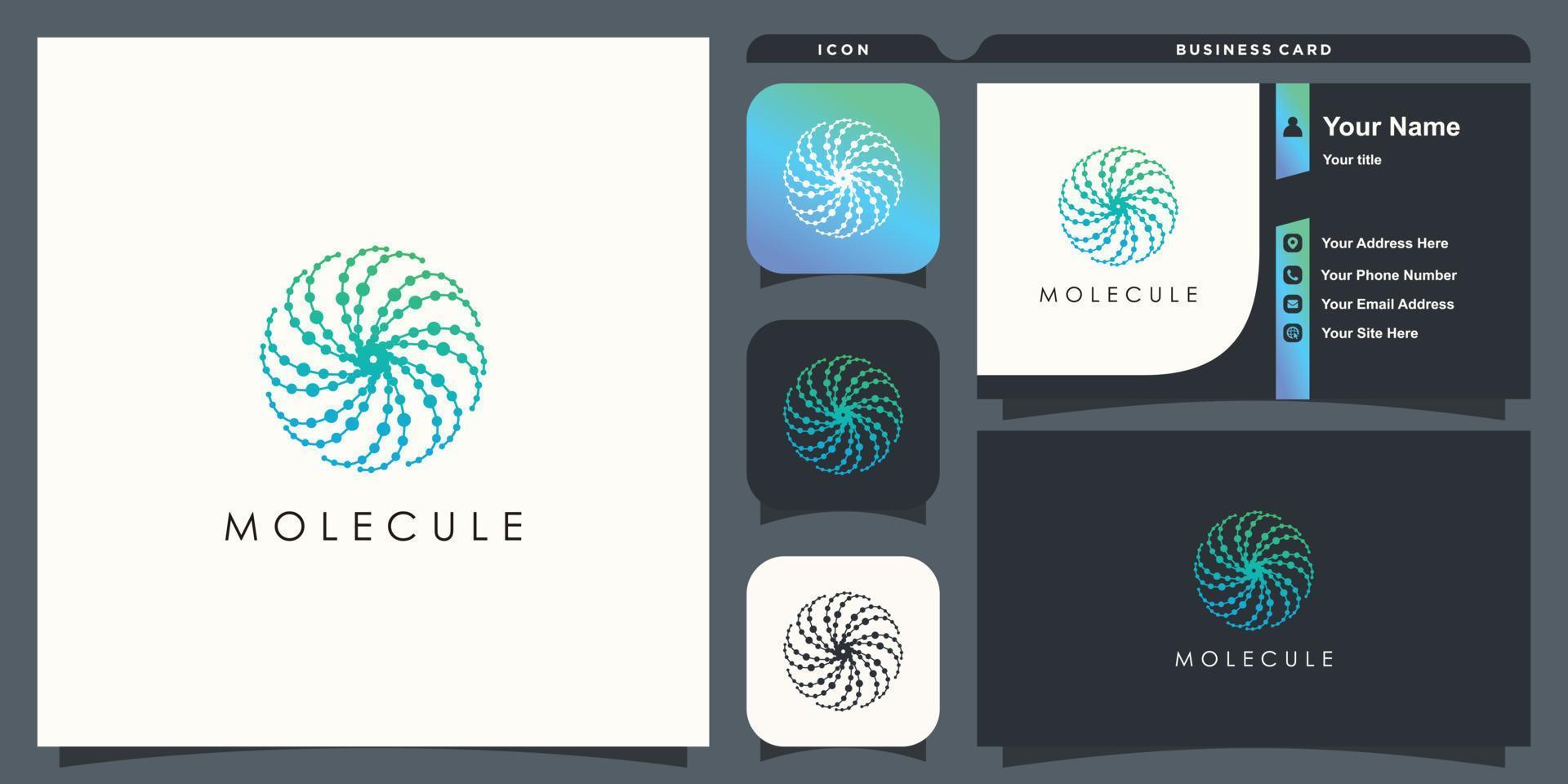 Molecule logo with creative design premium vector