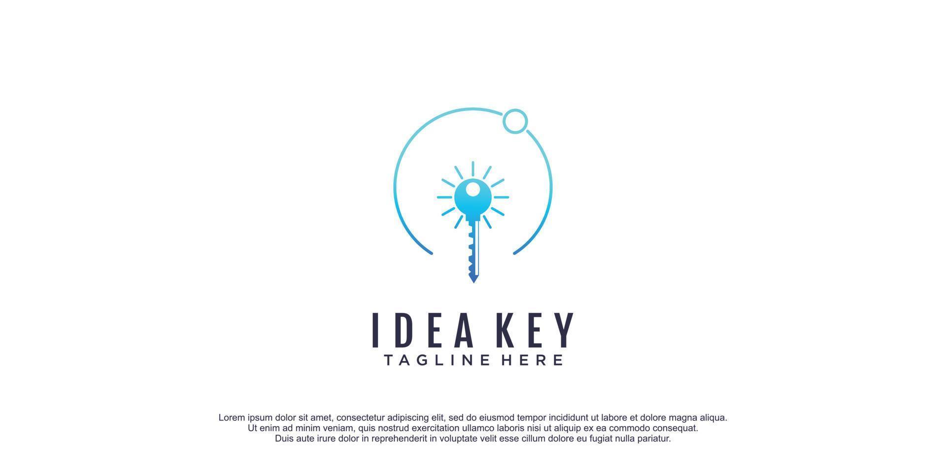 Key idea logo with creative design premium vector