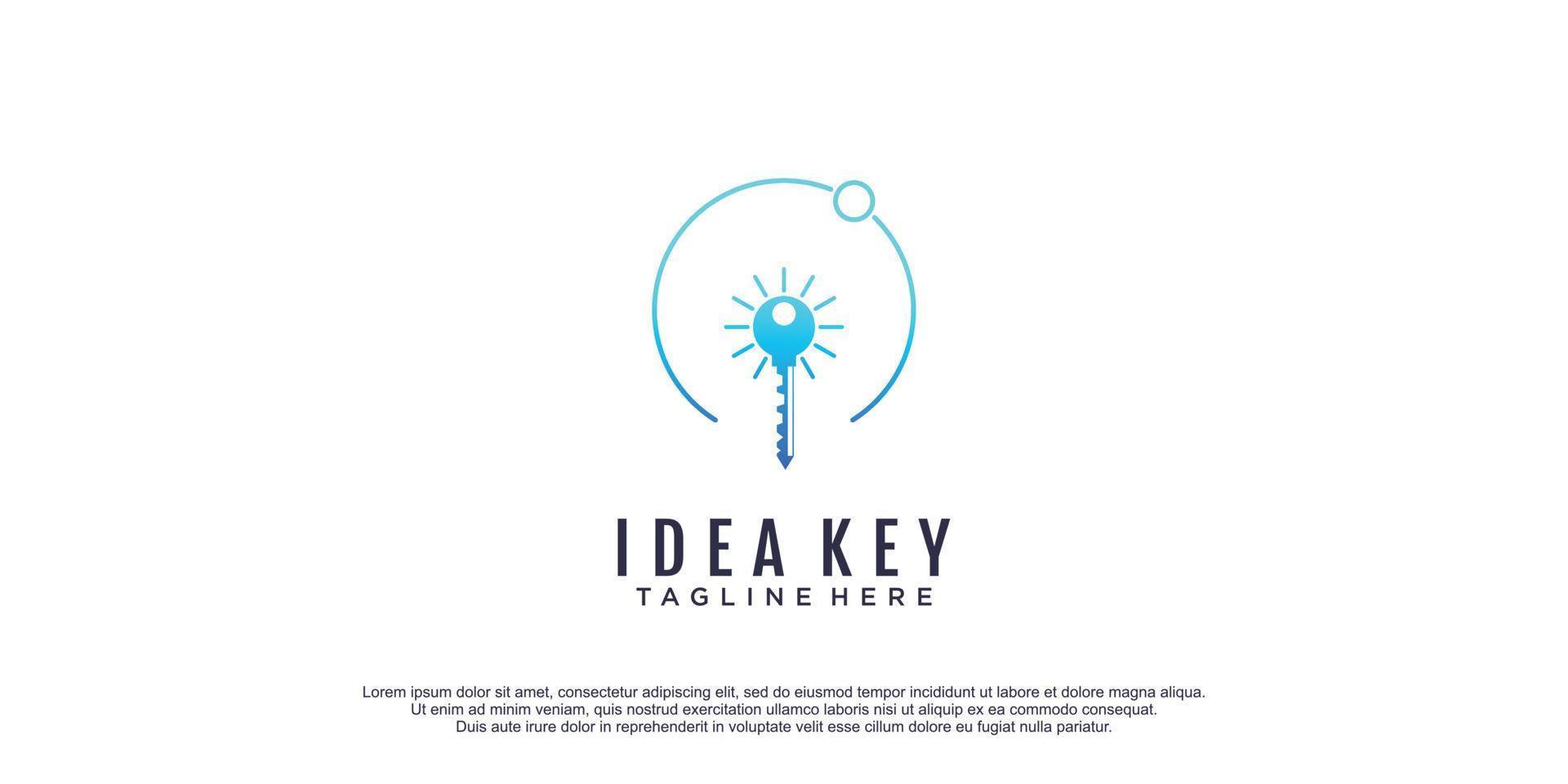 Key idea logo with creative design premium vector