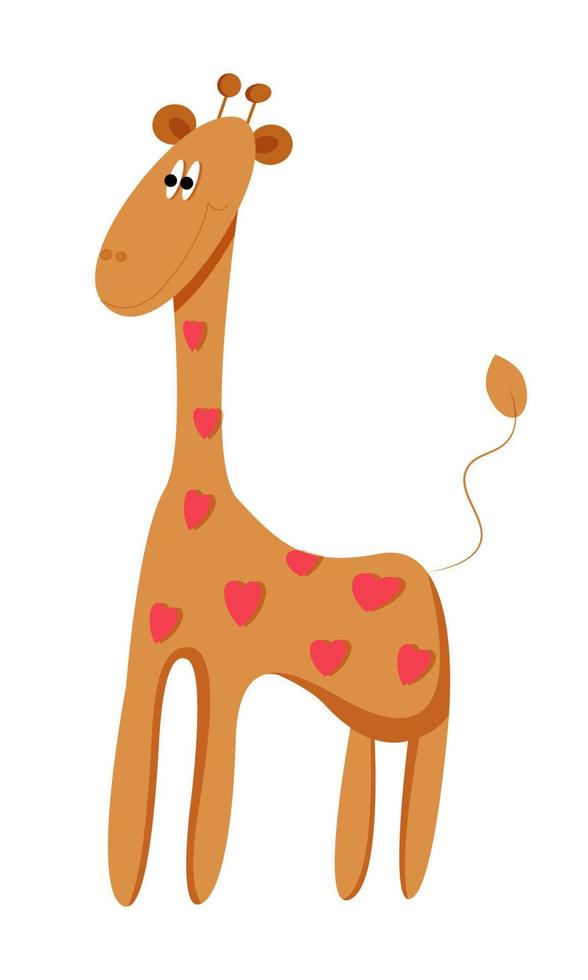 Happy Valentines day card with girafe. Cute girafe vector