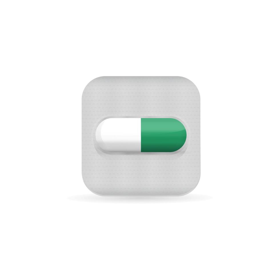 Realistic pill blister - Capsule in blister pack vector