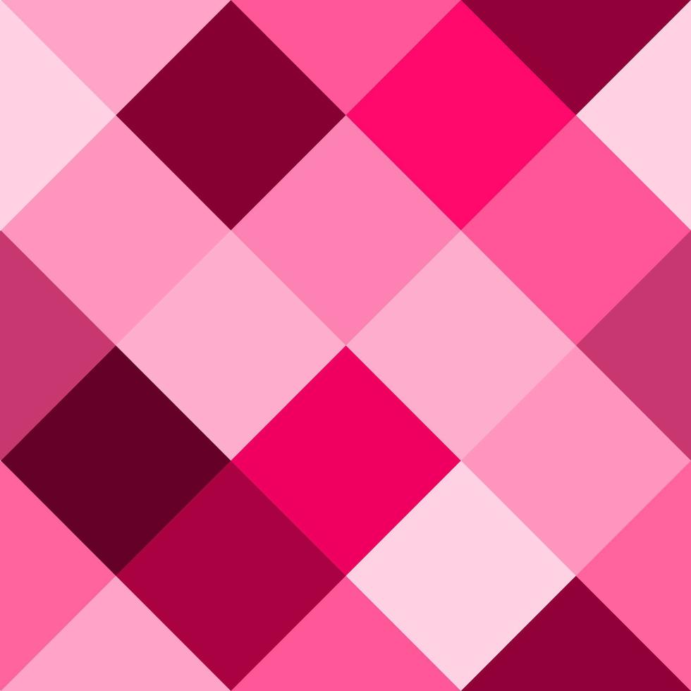 belleza y dulce fondo de patrón geométrico abstracto con cuadrados, tono rosa y rojo para el día de san valentín. vector