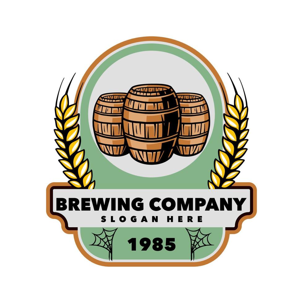 Brewing badge logo template vector