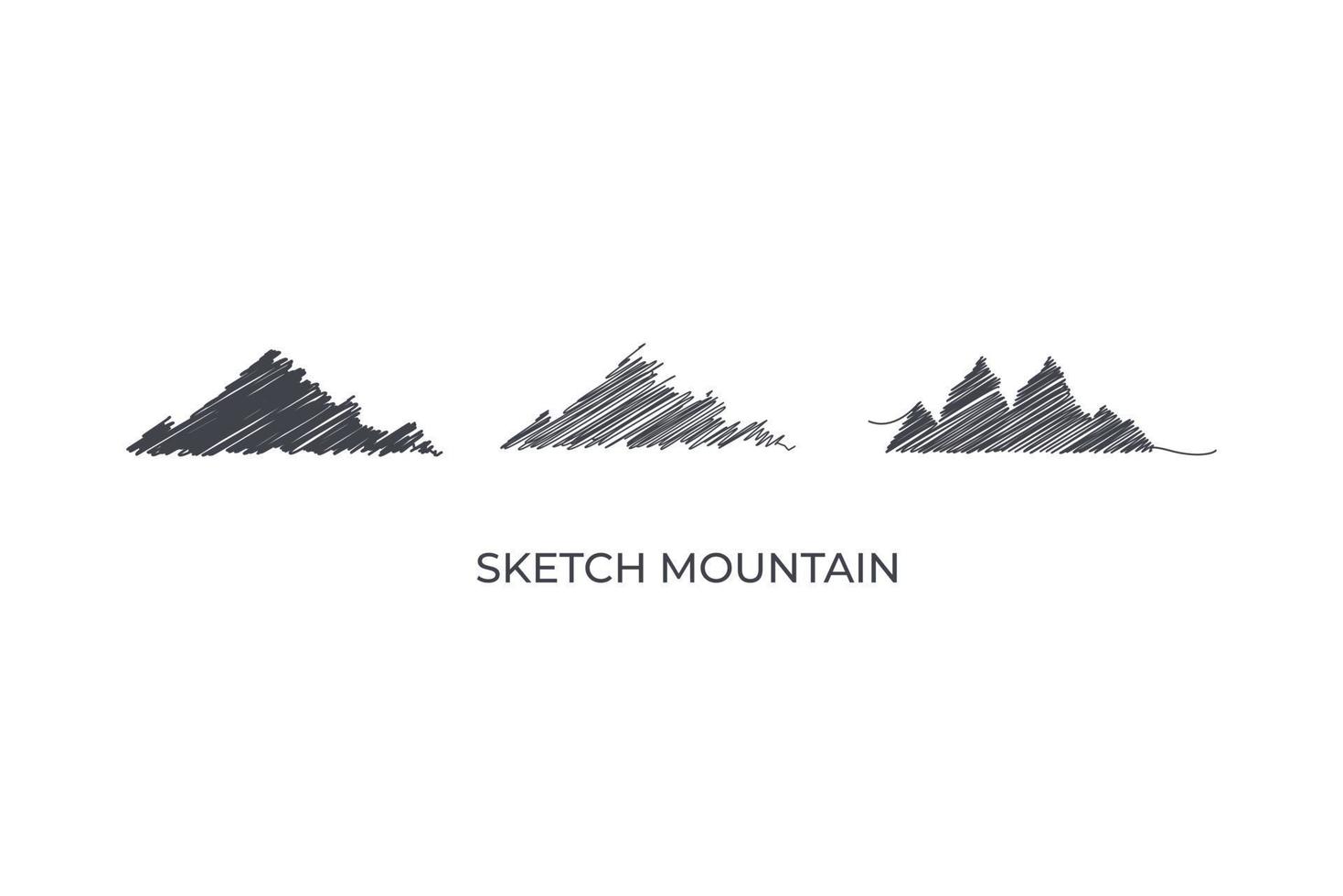 sketch mountains set vector