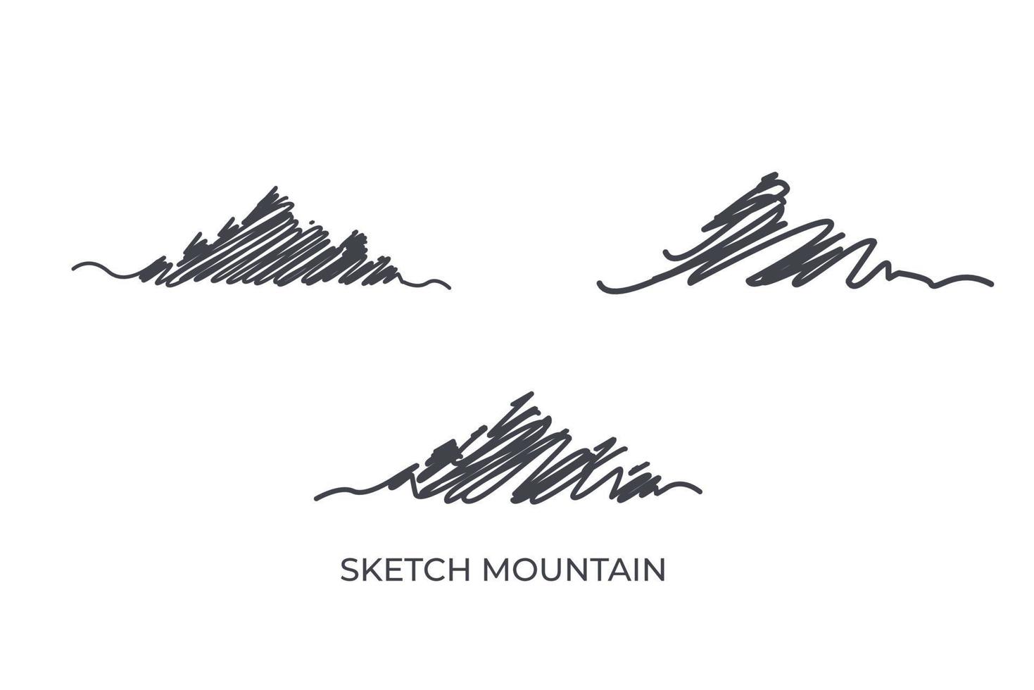 sketch mountains set vector