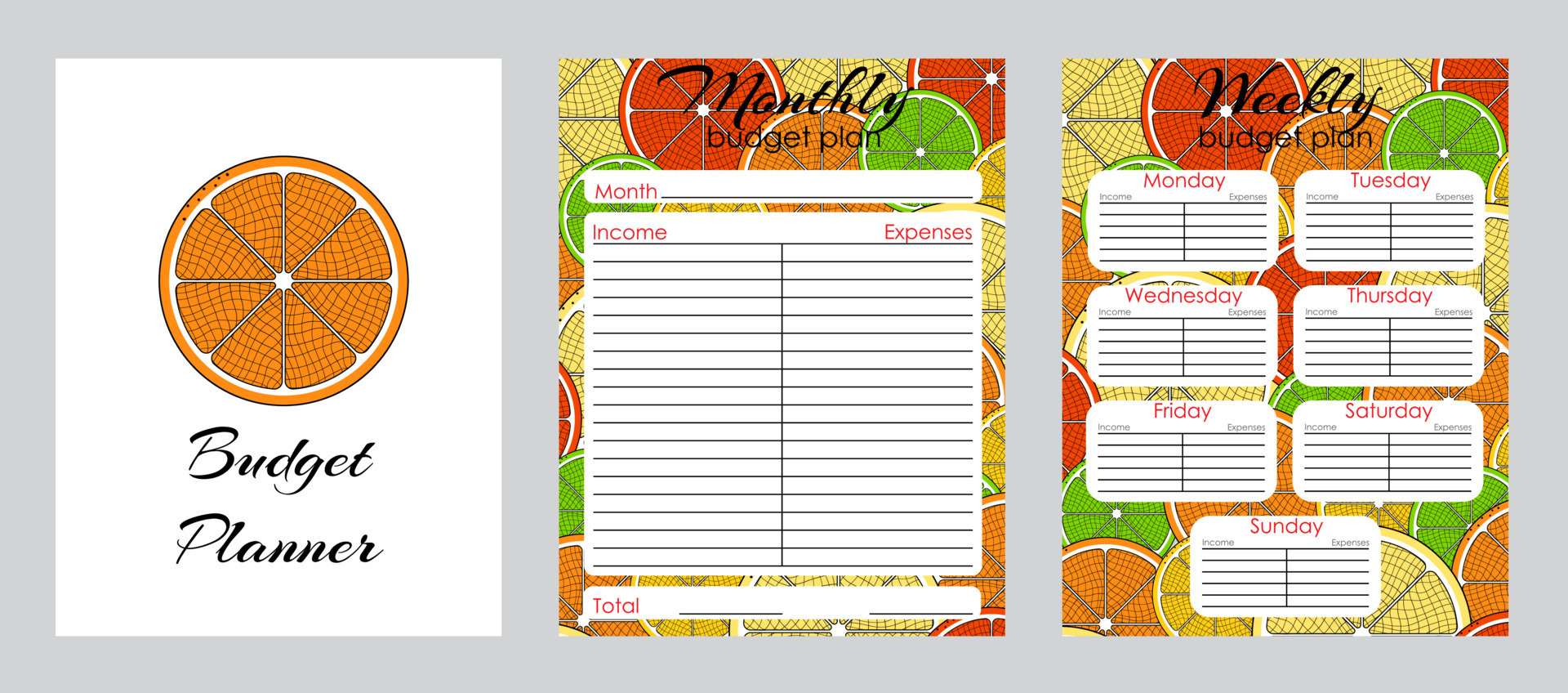 Monthly and weekly budget planner. A4 format 6410412 Vector Art at