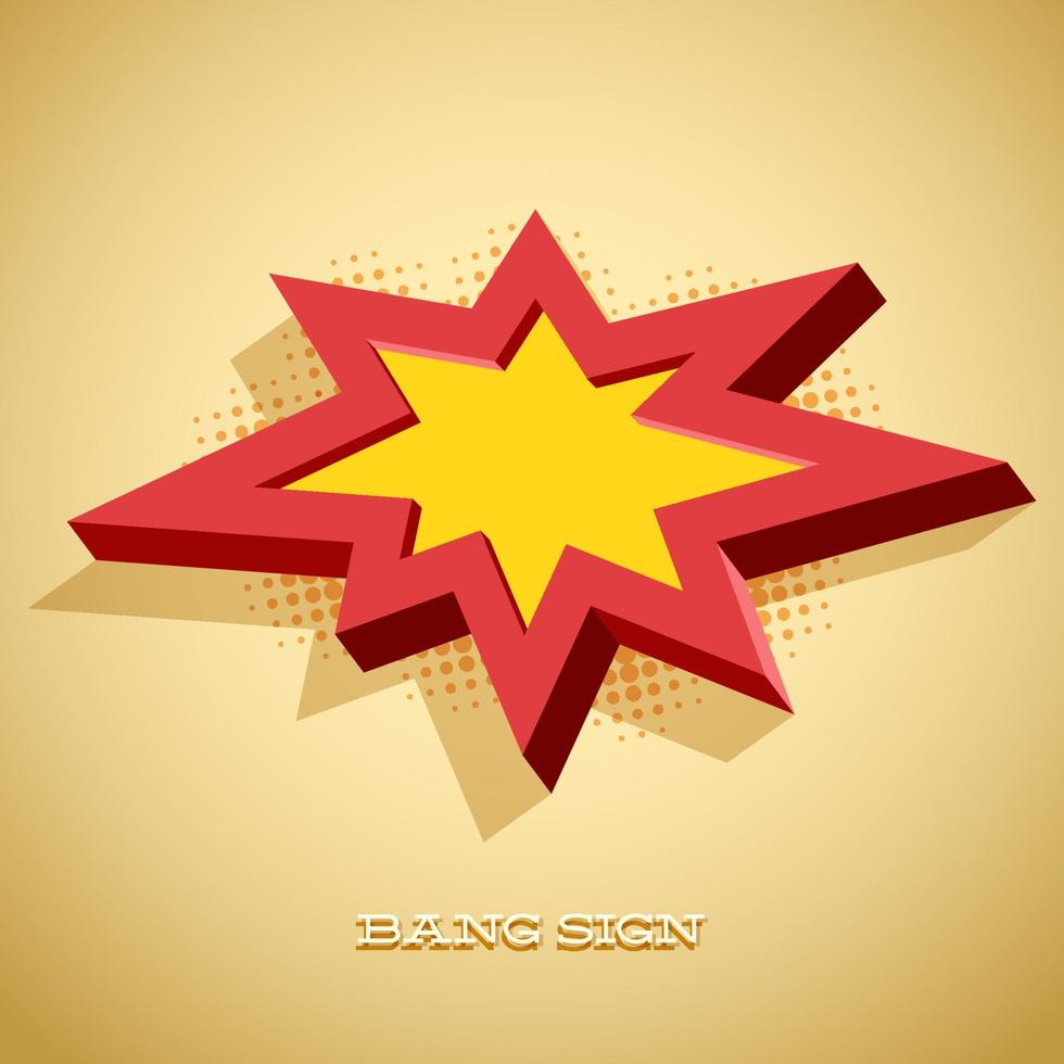 Retro card with explosion sign as text frame vector