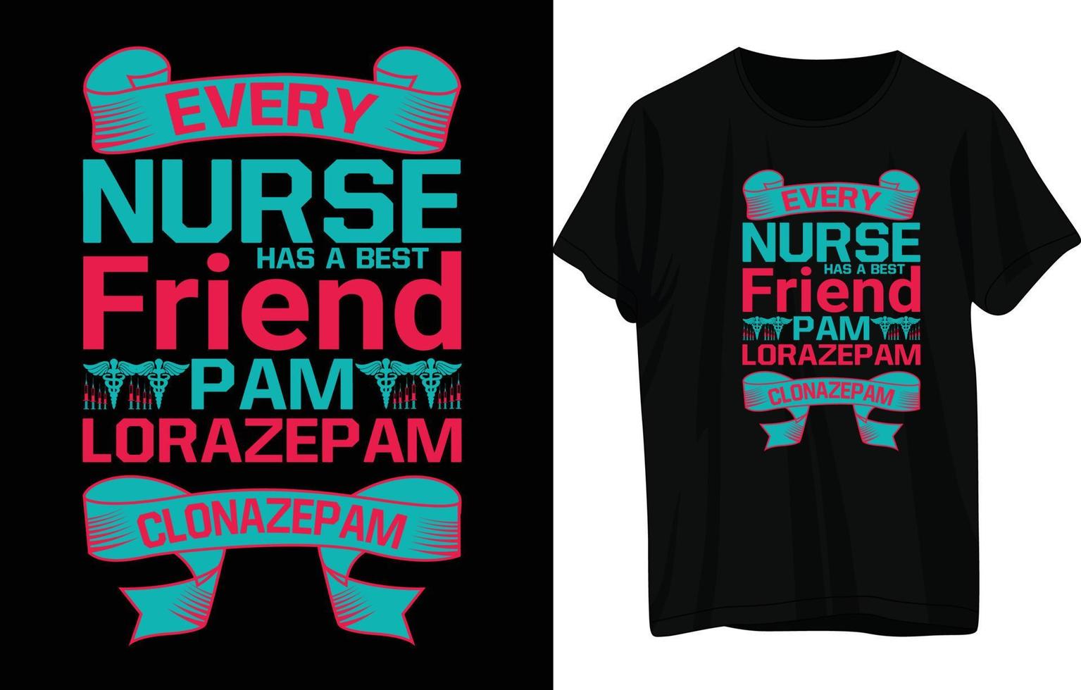 Nurse T- Shirt Design vector