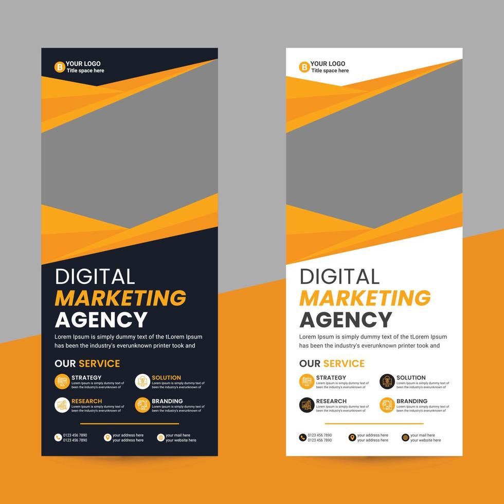 corporate business roll up banner design template vector