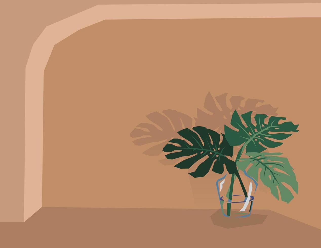 Minimalist Monstera Plant vector