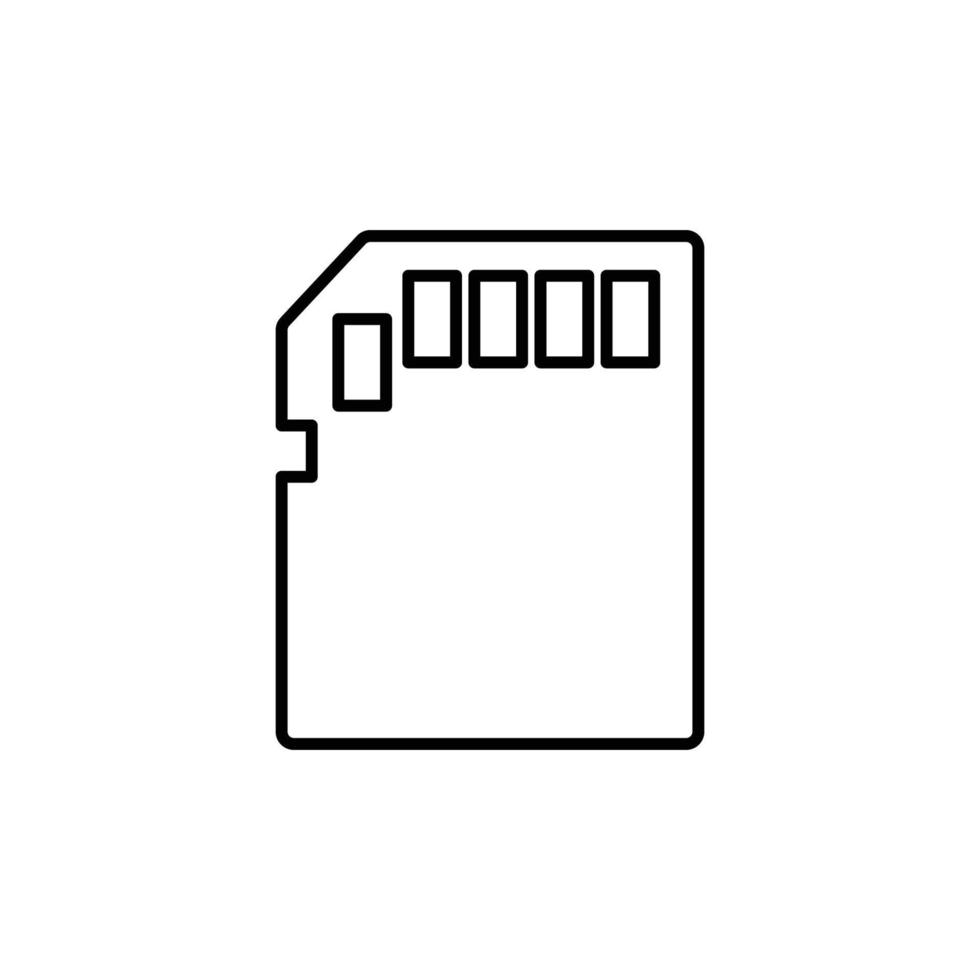 card sim icon. outline icon vector