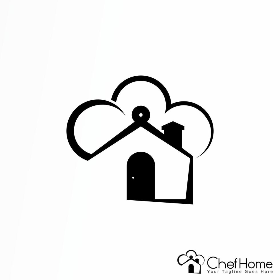 casa simple y sombrero de chef o chef hogar imagen icono gráfico diseño de logotipo concepto abstracto vector stock. se puede utilizar como una identidad corporativa relacionada con la cocina o la comida