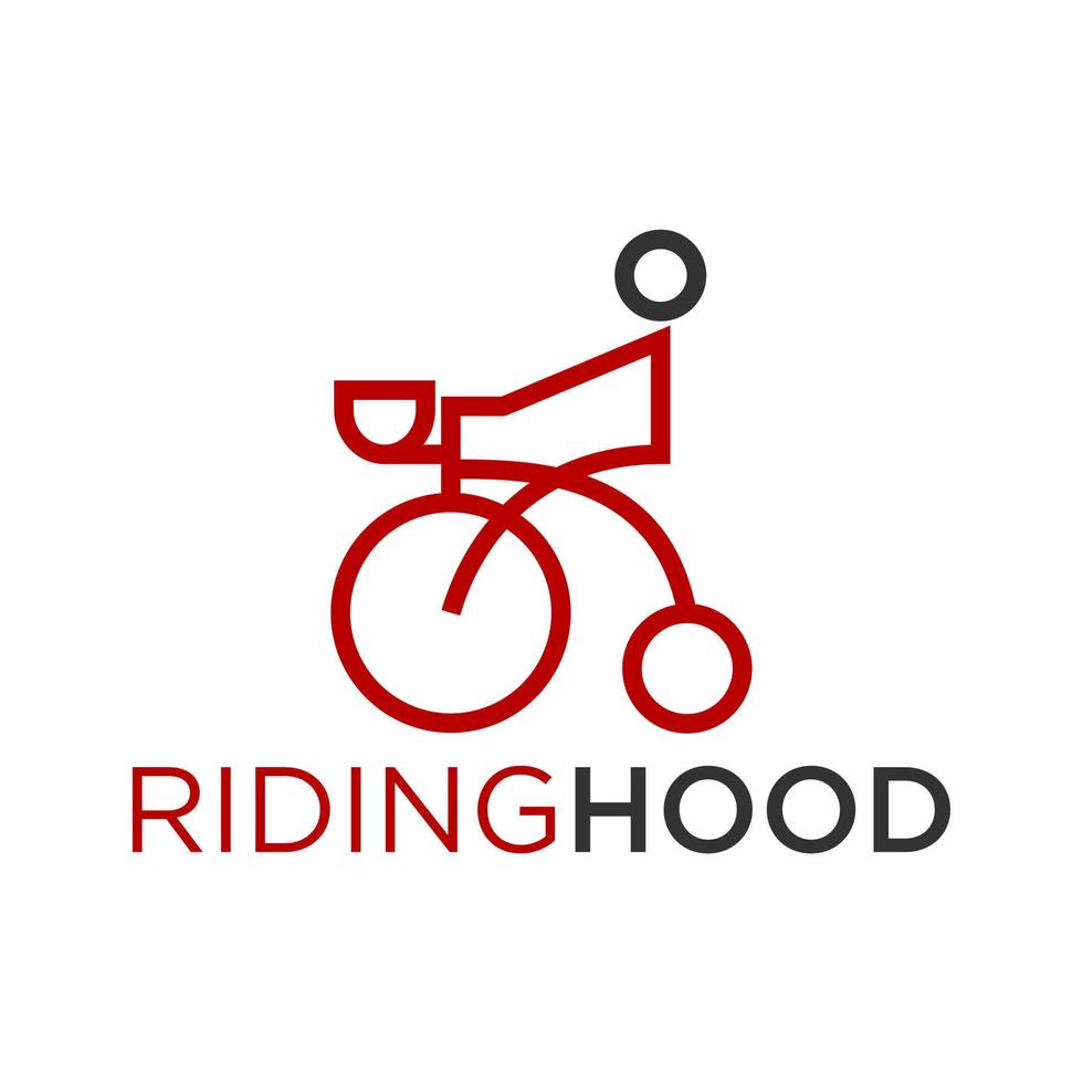 simple body or human with unique bicycle in line image graphic icon logo design abstract concept vector stock. Can be used as a symbol related to sport or classic